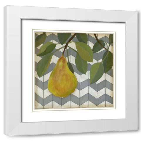 Fruit and Pattern II White Modern Wood Framed Art Print with Double Matting by Meagher, Megan