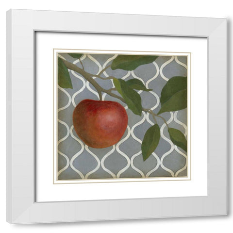 Fruit and Pattern III White Modern Wood Framed Art Print with Double Matting by Meagher, Megan