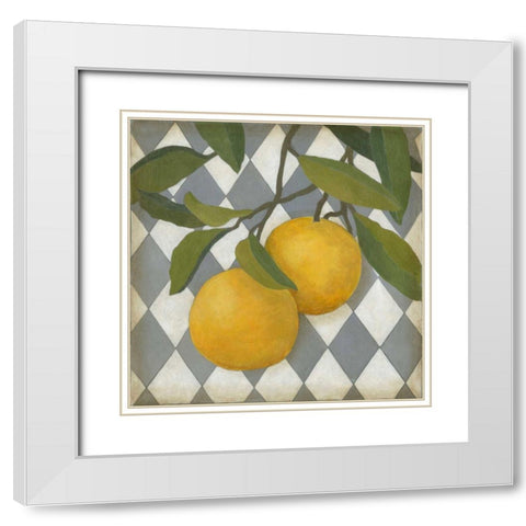 Fruit and Pattern IV White Modern Wood Framed Art Print with Double Matting by Meagher, Megan