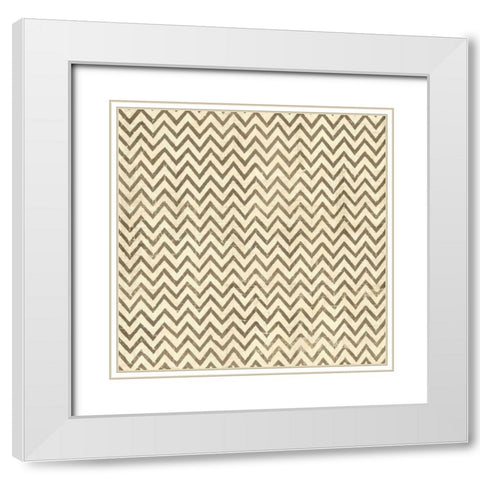 Ethnic Motif I White Modern Wood Framed Art Print with Double Matting by Vision Studio
