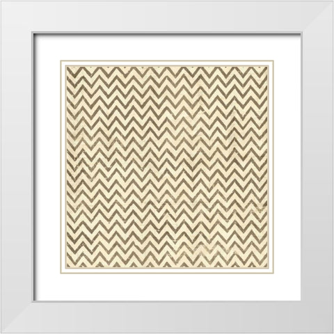 Ethnic Motif I White Modern Wood Framed Art Print with Double Matting by Vision Studio