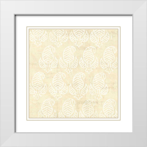 Ethnic Motif II White Modern Wood Framed Art Print with Double Matting by Vision Studio