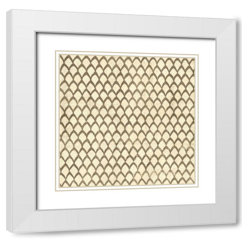 Ethnic Motif III White Modern Wood Framed Art Print with Double Matting by Vision Studio