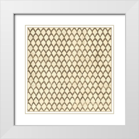 Ethnic Motif III White Modern Wood Framed Art Print with Double Matting by Vision Studio