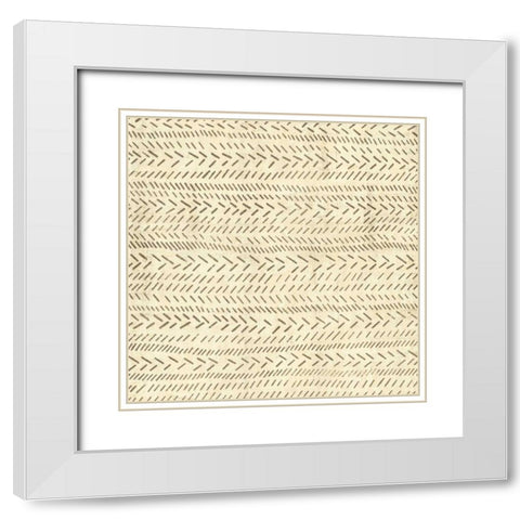 Ethnic Motif V White Modern Wood Framed Art Print with Double Matting by Vision Studio