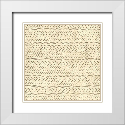 Ethnic Motif V White Modern Wood Framed Art Print with Double Matting by Vision Studio