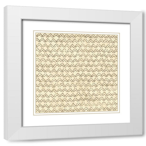 Ethnic Motif VII White Modern Wood Framed Art Print with Double Matting by Vision Studio