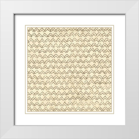 Ethnic Motif VII White Modern Wood Framed Art Print with Double Matting by Vision Studio