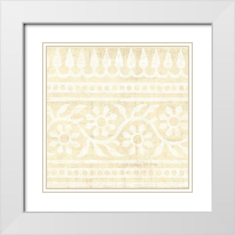 Ethnic Motif VIII White Modern Wood Framed Art Print with Double Matting by Vision Studio