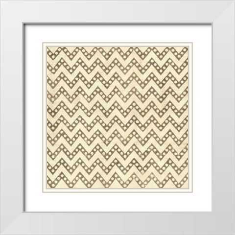 Ethnic Motif IX White Modern Wood Framed Art Print with Double Matting by Vision Studio