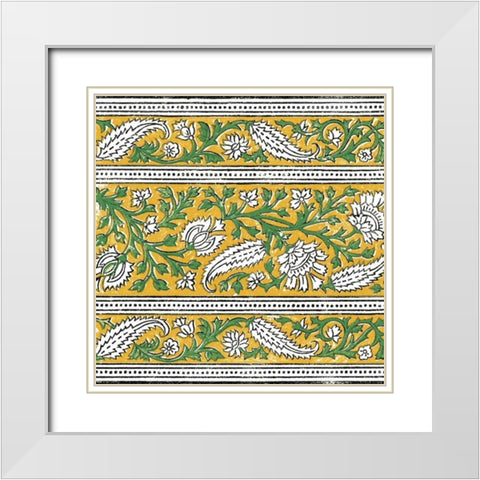 Ceylon Squares III White Modern Wood Framed Art Print with Double Matting by Vision Studio