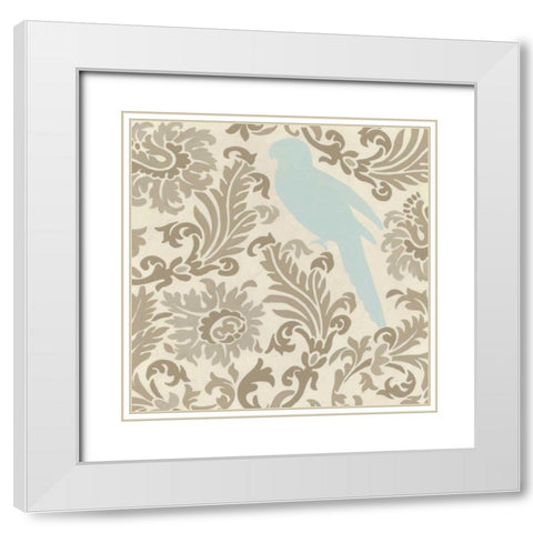 Island Tapestry II White Modern Wood Framed Art Print with Double Matting by Vess, June Erica