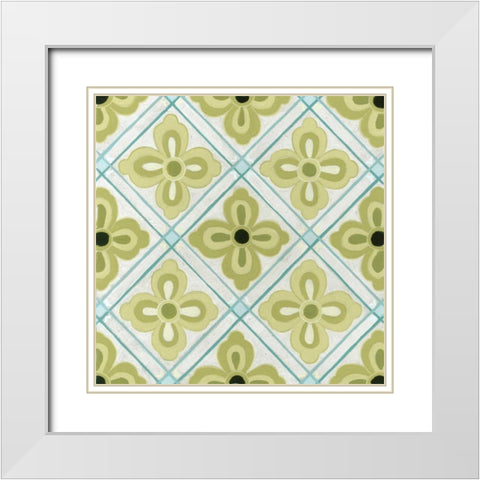 Cottage Patterns I White Modern Wood Framed Art Print with Double Matting by Vess, June Erica
