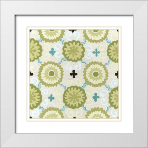 Cottage Patterns III White Modern Wood Framed Art Print with Double Matting by Vess, June Erica