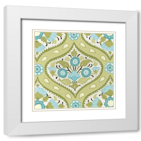 Cottage Patterns V White Modern Wood Framed Art Print with Double Matting by Vess, June Erica