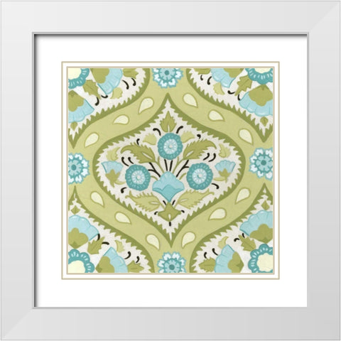 Cottage Patterns V White Modern Wood Framed Art Print with Double Matting by Vess, June Erica