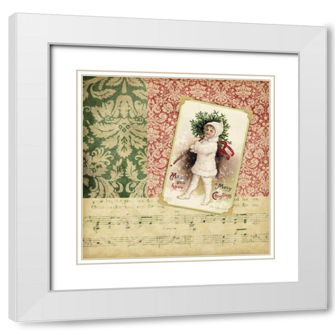 Victorian Christmas I White Modern Wood Framed Art Print with Double Matting by Vision Studio