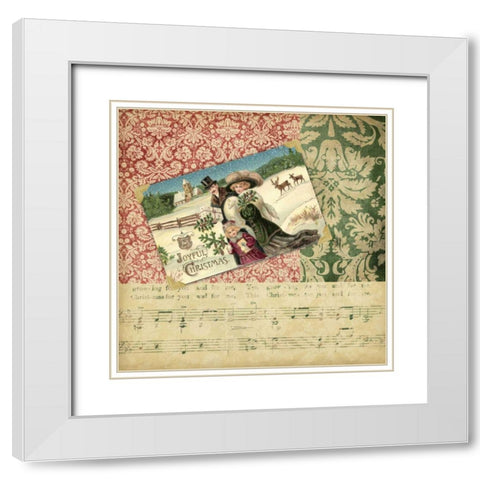 Victorian Christmas II White Modern Wood Framed Art Print with Double Matting by Vision Studio