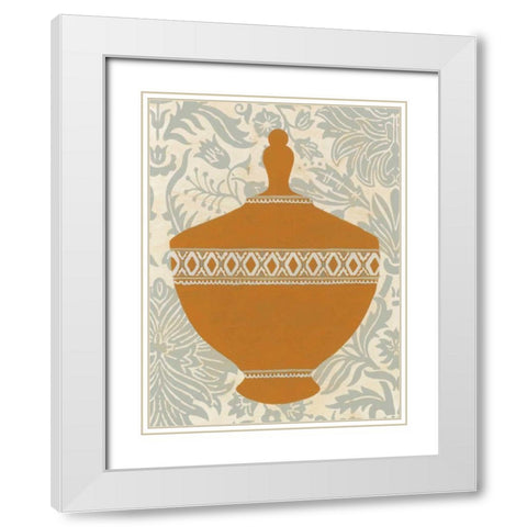 Pottery Patterns I White Modern Wood Framed Art Print with Double Matting by Vess, June Erica