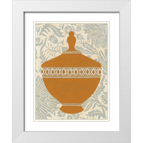 Pottery Patterns I White Modern Wood Framed Art Print with Double Matting by Vess, June Erica