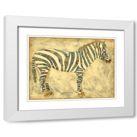 Royal Zebra White Modern Wood Framed Art Print with Double Matting by Zarris, Chariklia