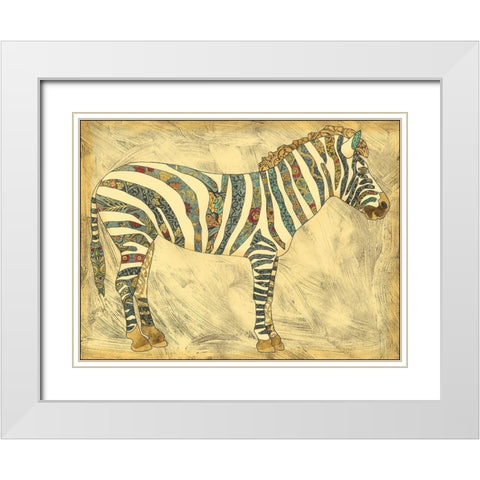 Royal Zebra White Modern Wood Framed Art Print with Double Matting by Zarris, Chariklia
