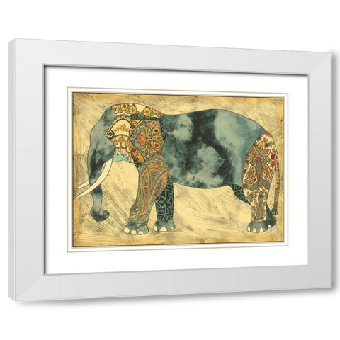 Royal Elephant White Modern Wood Framed Art Print with Double Matting by Zarris, Chariklia