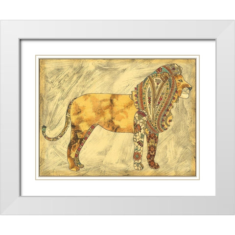 Royal Lion White Modern Wood Framed Art Print with Double Matting by Zarris, Chariklia