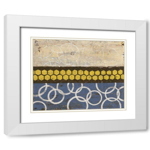 Honey Comb Abstract I White Modern Wood Framed Art Print with Double Matting by Avondet, Natalie