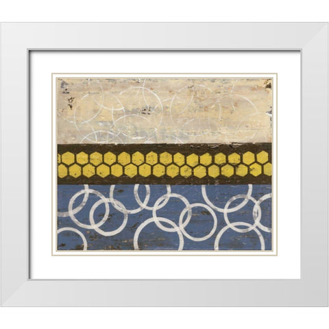 Honey Comb Abstract I White Modern Wood Framed Art Print with Double Matting by Avondet, Natalie