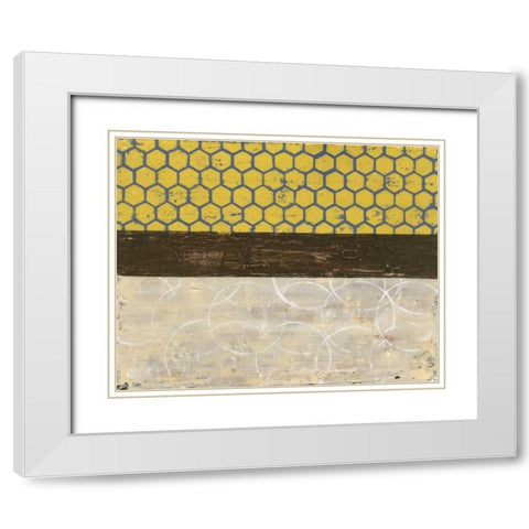 Honey Comb Abstract II White Modern Wood Framed Art Print with Double Matting by Avondet, Natalie