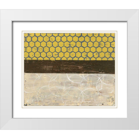 Honey Comb Abstract II White Modern Wood Framed Art Print with Double Matting by Avondet, Natalie