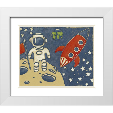 Space Explorer I White Modern Wood Framed Art Print with Double Matting by Zarris, Chariklia