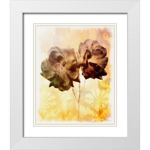 Brocade Garden I White Modern Wood Framed Art Print with Double Matting by Burghardt, James