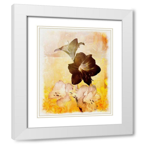 Brocade Garden II White Modern Wood Framed Art Print with Double Matting by Burghardt, James