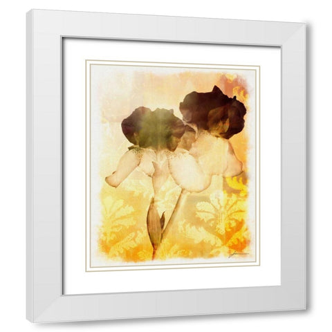 Brocade Garden IV White Modern Wood Framed Art Print with Double Matting by Burghardt, James