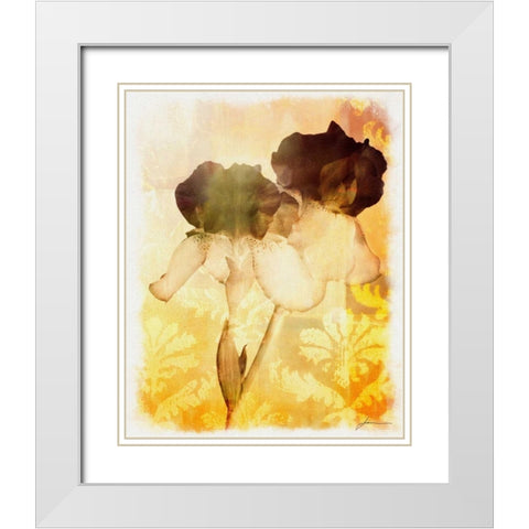 Brocade Garden IV White Modern Wood Framed Art Print with Double Matting by Burghardt, James
