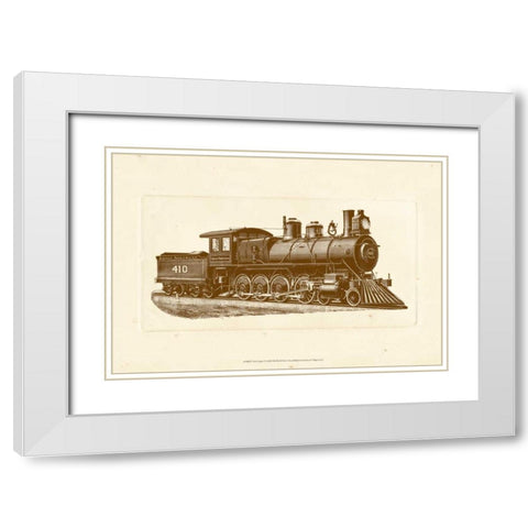 Train Engine I White Modern Wood Framed Art Print with Double Matting by Unknown