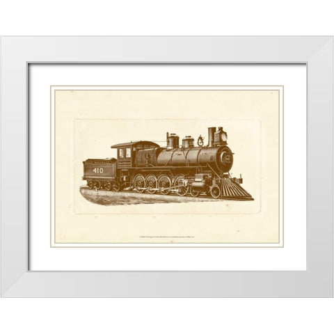 Train Engine I White Modern Wood Framed Art Print with Double Matting by Unknown