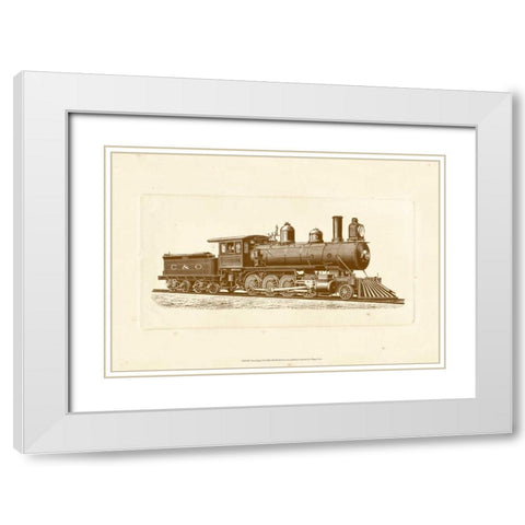 Train Engine II White Modern Wood Framed Art Print with Double Matting by Unknown