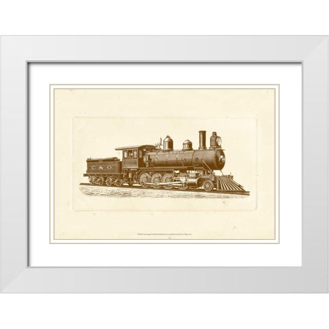 Train Engine II White Modern Wood Framed Art Print with Double Matting by Unknown
