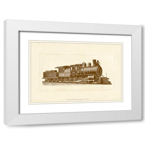 Train Engine III White Modern Wood Framed Art Print with Double Matting by Unknown