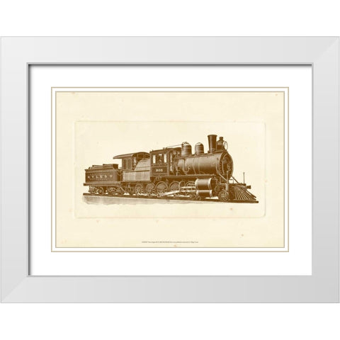 Train Engine III White Modern Wood Framed Art Print with Double Matting by Unknown