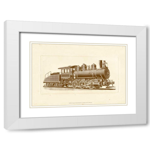 Train Engine IV White Modern Wood Framed Art Print with Double Matting by Unknown