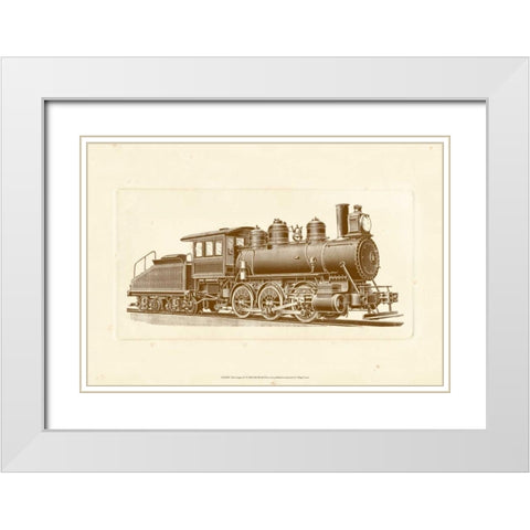 Train Engine IV White Modern Wood Framed Art Print with Double Matting by Unknown