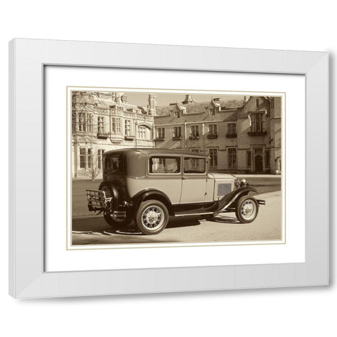 Vintage Cars I White Modern Wood Framed Art Print with Double Matting by Vision Studio