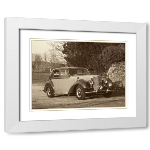 Vintage Cars III White Modern Wood Framed Art Print with Double Matting by Vision Studio