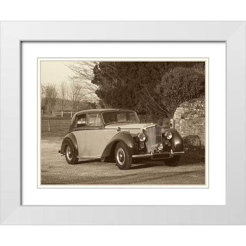 Vintage Cars III White Modern Wood Framed Art Print with Double Matting by Vision Studio