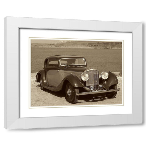 Vintage Cars IV White Modern Wood Framed Art Print with Double Matting by Vision Studio