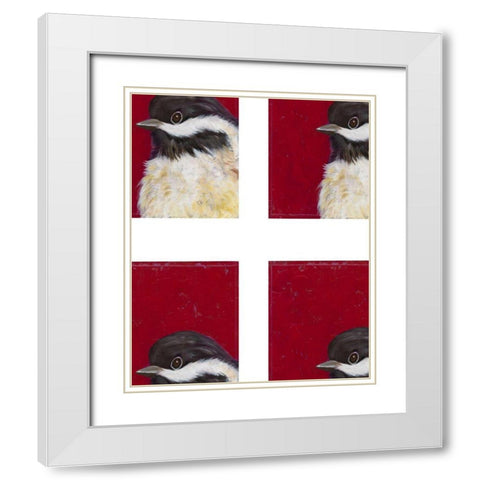 Small Aviary II White Modern Wood Framed Art Print with Double Matting by Zarris, Chariklia